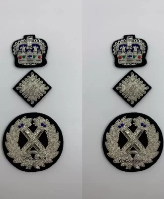 Commissioner Hand Embroidered Shoulder Epaulettes Silver Rank Badges