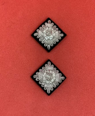 Epaulettes Shoulder Rank Silver Pips Embroidered Bullion Wire Rank Pips Pair