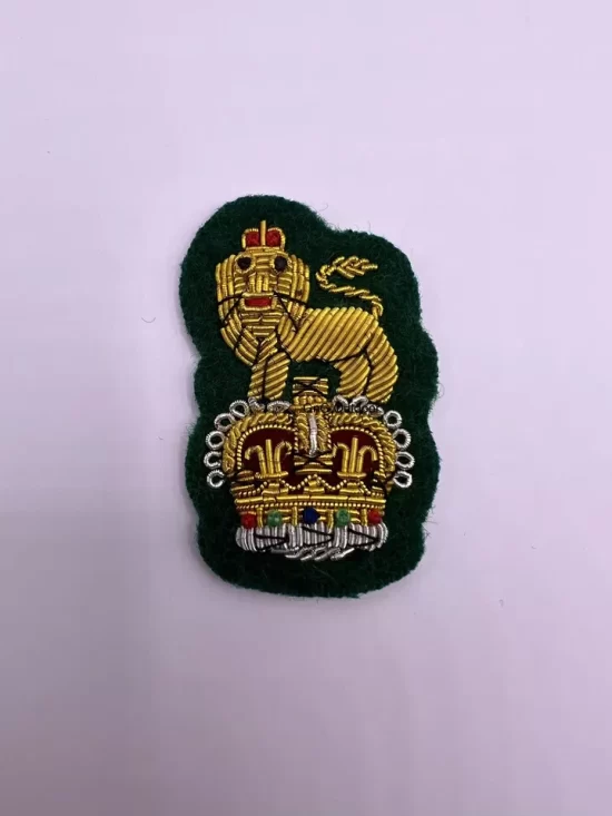 General Staff Officer Beret Badge On Green Hand Embroidered Bullion Wire Badge