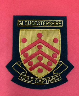 Gloucestershire Golf Captains Blazer Badge Handmade Bullion & Wire Blazer Badge