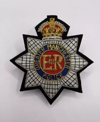 Greater Manchester Police King’s Crown Blazer Badge Embroidered Replica Badges