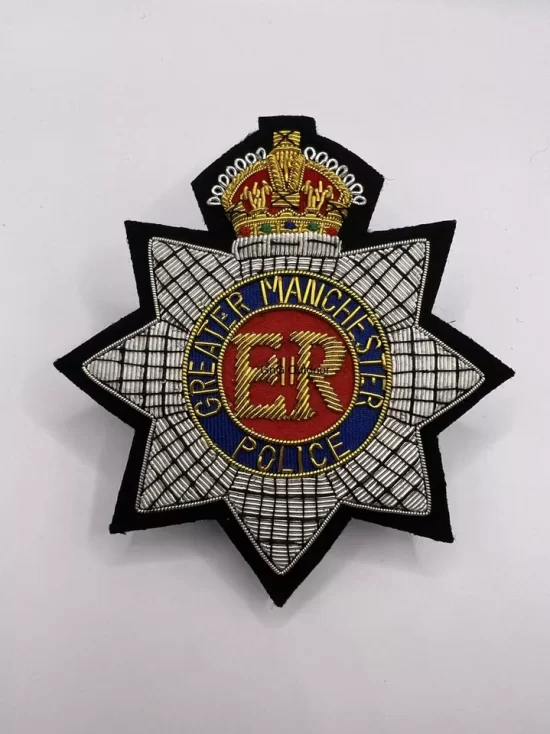 Greater Manchester Police King’s Crown Blazer Badge Embroidered Replica Badges