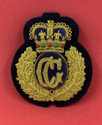 HM Coast Guards Cap Badge CG Hand Embroidered Bullion And Wire Replica Hat Badge