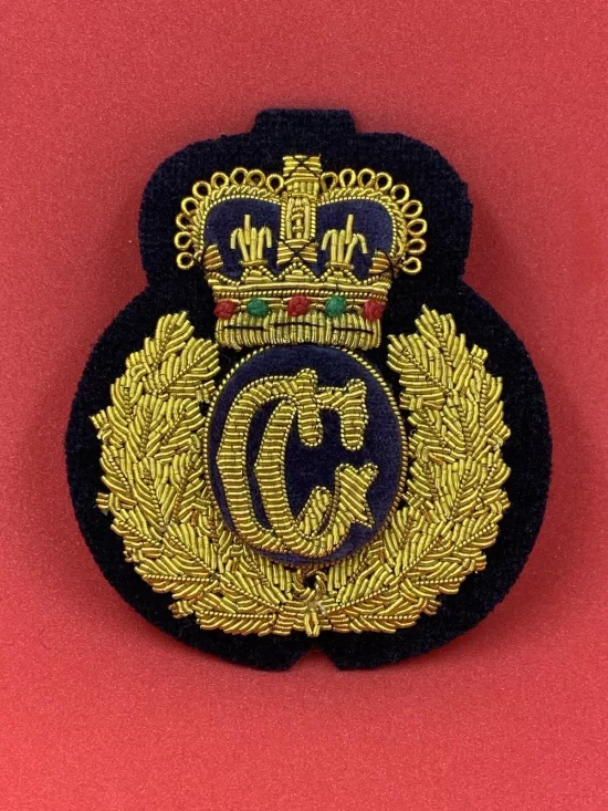 HM Coast Guards Cap Badge CG Hand Embroidered Bullion And Wire Replica Hat Badge