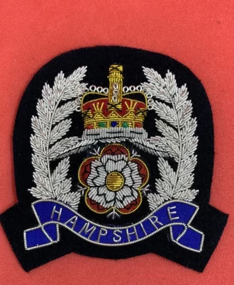 Hampshire Police Hand Embroidered Bullion Wire Blazer Badge Replica Blazer Badge