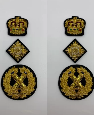 Hand Embroidered With Gold Bullion Wire Rank Set Shoulder Rank Badges