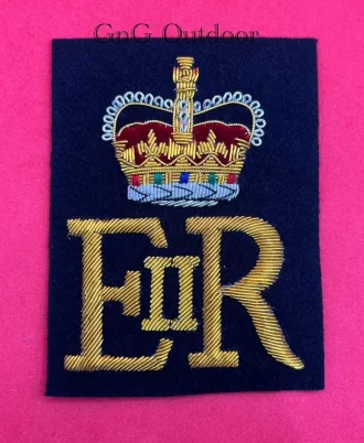 Her Majesty The Queen’s Cypher EIIR Gold Hand Embroidered Cypher Blazer Badge