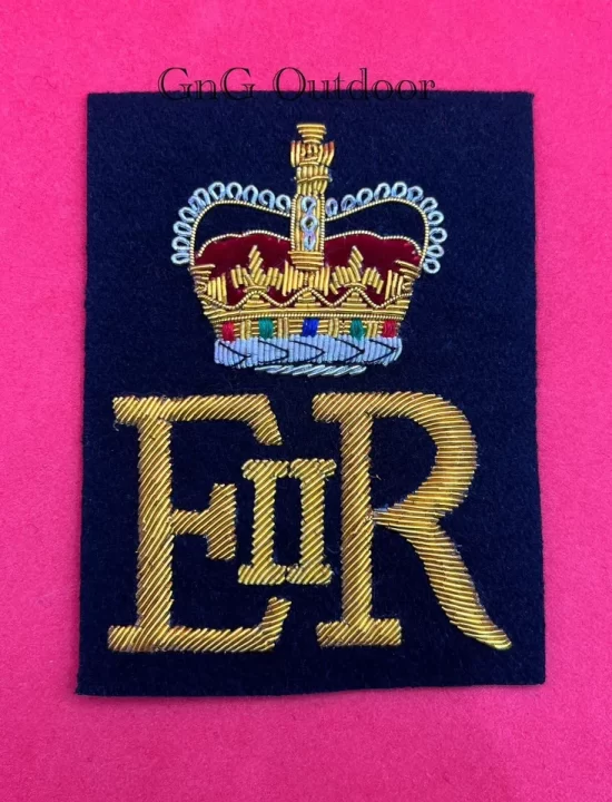 Her Majesty The Queen’s Cypher EIIR Gold Hand Embroidered Cypher Blazer Badge