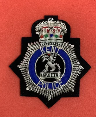 Kent Police Hand Embroidered Bullion Wire Hat Badge Police Replica Cap Badge