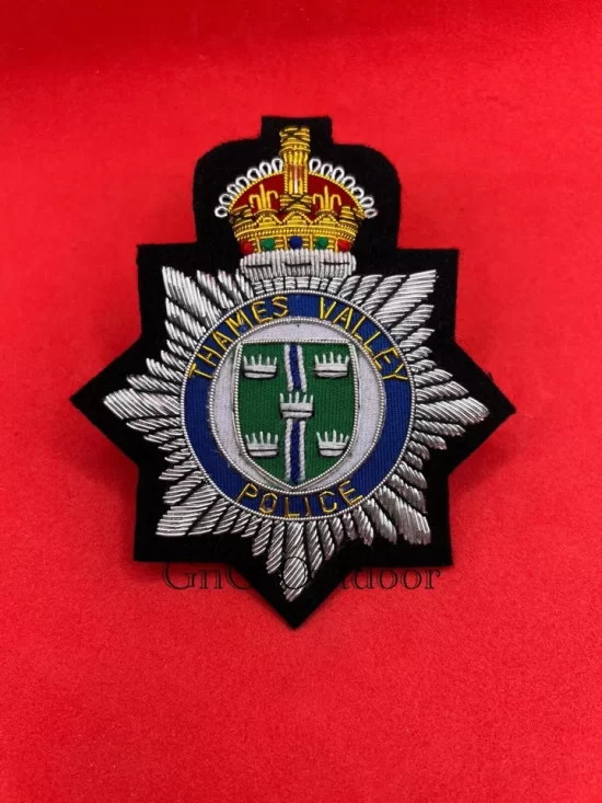 King’s Crown Thames Valley Police Embroidered Bullion Wire Replica Blazer Badge