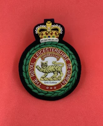 Leicestershire Regiment Blazer Badge LC Embroidered Bullion Wire Blazer Badge