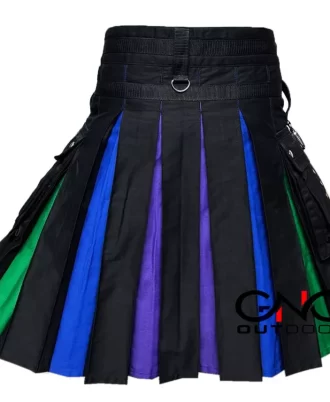 Men's Rainbow Nylon Straps Hybrid Pride Kilt Custom Size LGBT Kilt