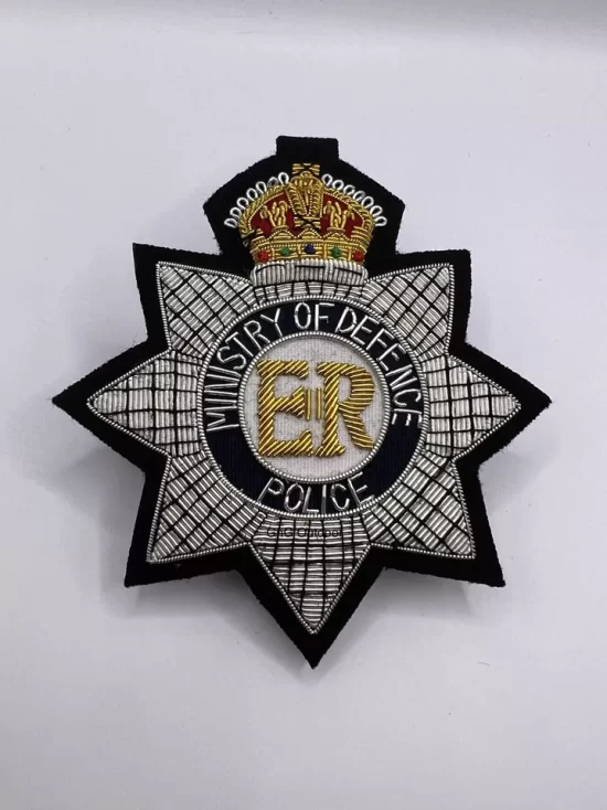 Ministry Of Defence Police Hand Embroidered Bullion Wire Replica Blazer Badge