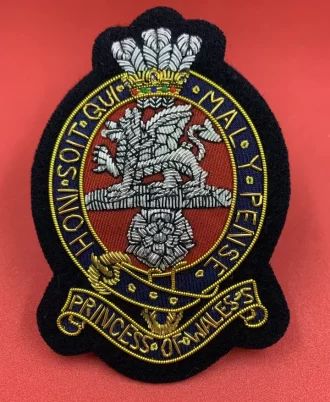 Princess of Wales's Royal Regiment Blazer Badge PWRR Embroidered Blazer Badge