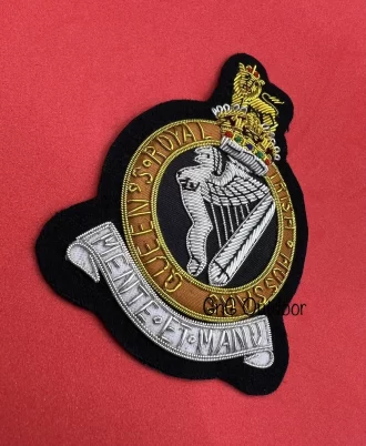 Queen’s Royal Irish Hussars Blazer Badge King’s Crown Bullion Wire Blazer Badge