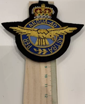 RAF Blazer Badge Royal Air Force Hand Embroidered Bullion And Wire Blazer Badge