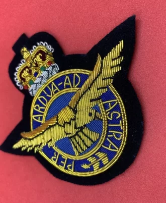 RAF Blazer Badge Royal Air Force Hand Embroidered Bullion And Wire Blazer Badge