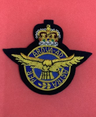 RAF Blazer Badge Royal Air Force Hand Embroidered Bullion And Wire Blazer Badge