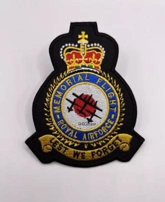 RAF Memorial Flight Badge Royal Air Force Queen Crown Machine Embroidered Patch