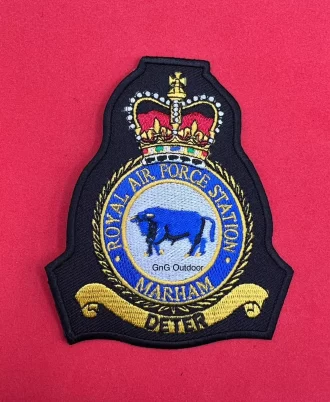 Royal Air Force Marham Station Badge Marham Station Machine Embroidered Patch