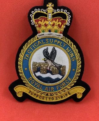 Royal Air Force Tactical Supply Wing Hand Embroidered Bullion Wire Blazer Badge