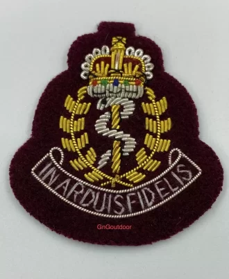 Royal Army Medical Corps Beret Cap Badge RAMC Bullion Wire Cap Badge On Maroon