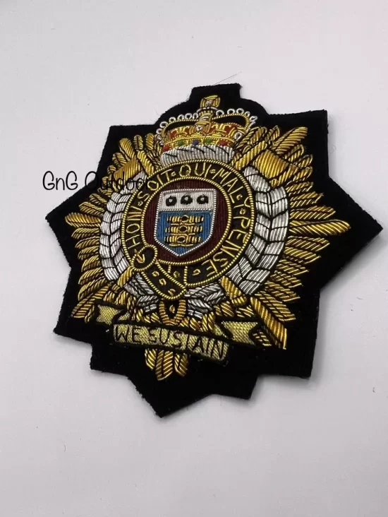 Royal Logistic Corp Blazer Badge RLC Embroidered Bullion And Wire Blazer Badge