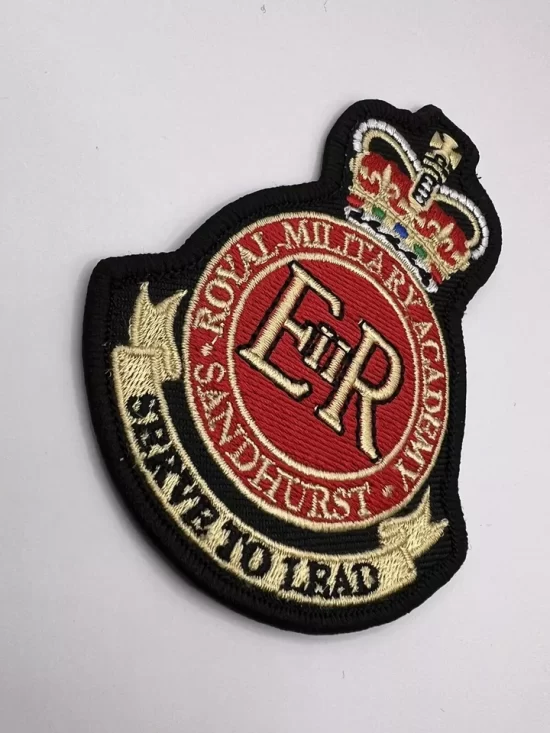 Royal Military Academy Sandhurst Machine Embroidered Badge Iron Or Sew On Patch