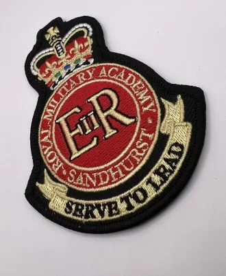 Royal Military Academy Sandhurst Machine Embroidered Badge Iron Or Sew On Patch