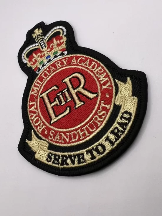 Royal Military Academy Sandhurst Machine Embroidered Badge Iron Or Sew On Patch