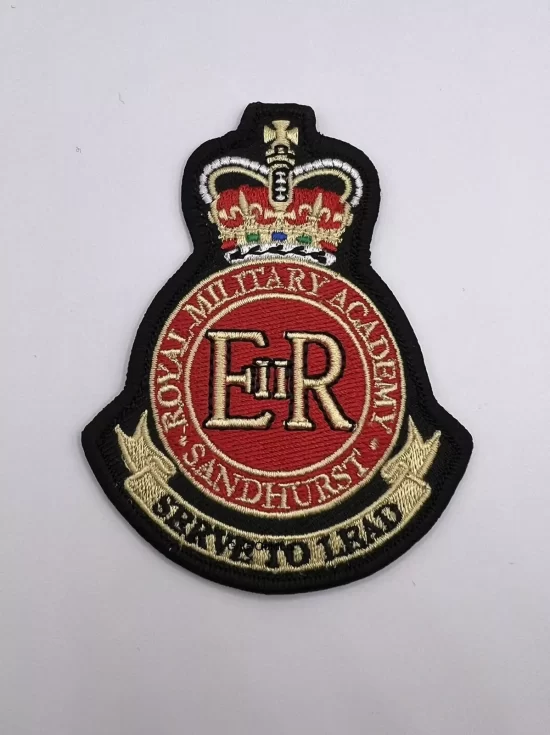 Royal Military Academy Sandhurst Machine Embroidered Badge Iron Or Sew On Patch