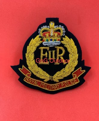 Royal Military Police Blazer Badge RMP Hand Embroidered Bullion And Wire Badge