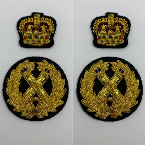 Shoulder Epaulettes Rank Badge Hand Embroidered Gold Bullion Wire Shoulder Rank