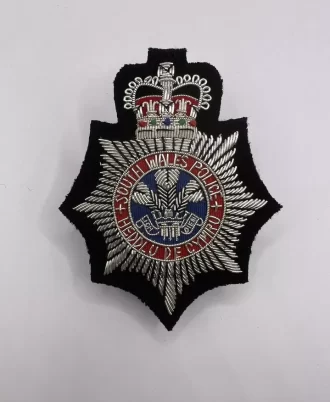 South Wales Police Embroidered Bullion Wire Blazer Badge Police Replica Badges