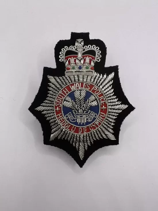 South Wales Police Embroidered Bullion Wire Blazer Badge Police Replica Badges