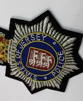 State Of Jersey Police Embroidered Bullion Wire Blazer Badge Police Memorabilia