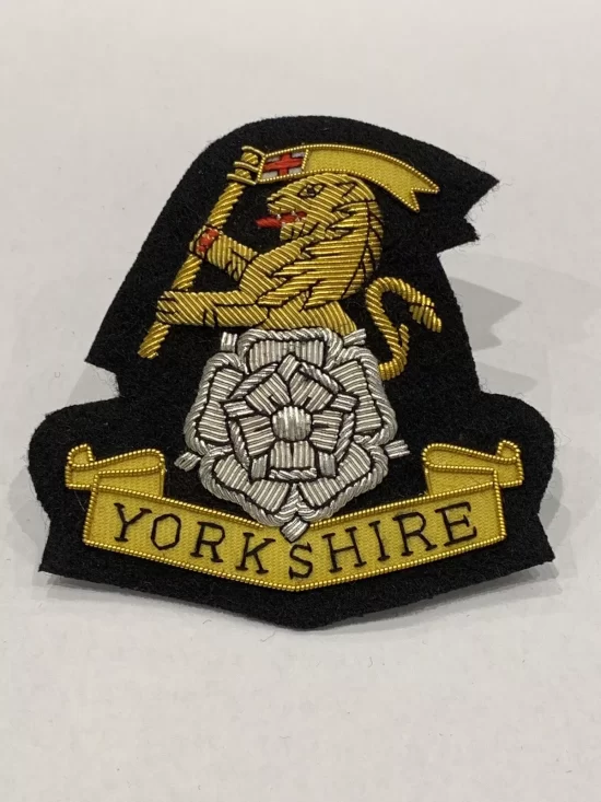 Yorkshire Regiment Wire Embroidered Bullion Blazer Badge - British Army Military