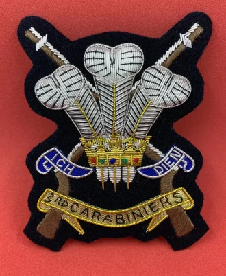 3rd CARABINIERS (PRINCE OF WALES'S DRGOON GUARDS) BULLION & WIRE BLAZER BADGE