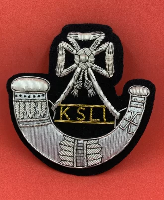 KINGS SHROPSHIRE LIGHT INFANTRY BLAZER BADGE KSLI BULLION AND WIRE BLAZER BADGE