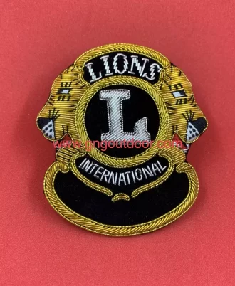 Lions International Blazer Badge Hand Embroidered Bullion Wire Blazer Badge