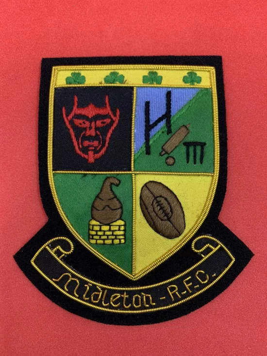 Midleton RFC Handmade Bullion And Wire Badge