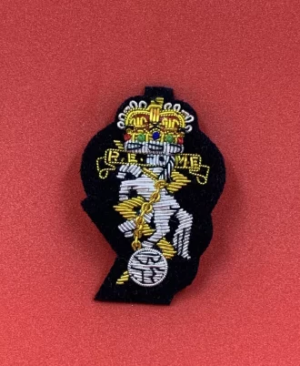 REME Officers Bullion And Wire Embroidered Side Cap Badge On Black Cloth