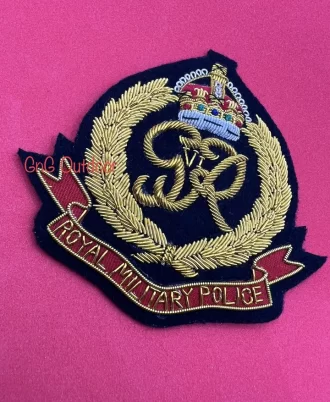 Royal Military Police Embroidered Bullion Wire King’s Crown Blazer Badge RMP