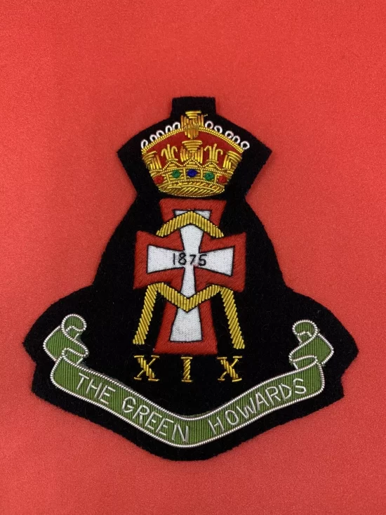 The Green Howards Blazer Badge XIX Handmade Bullion And Wire Blazer Badge