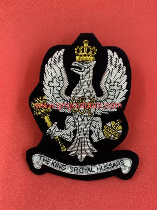 The King’s Royal Hussars Blazer Badge Hand Embroidered With Bullion & Wire