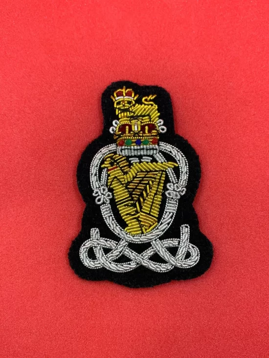 The Queen’s Royal Hussars Cap Badge QRH Hand Embroidered Bullion/Wire Cap Badge