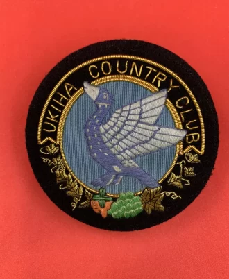 UKIHA COUNTRY CLUB BLAZER BADGE HAND EMBROIDERED BULLION AND WIRE BLAZER BADGE