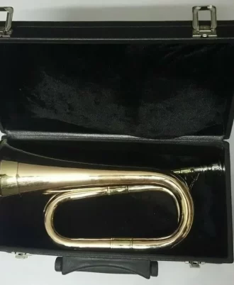 New British Army Style Bb Bugle Tuneable Brass with Silver mouth piece Free case