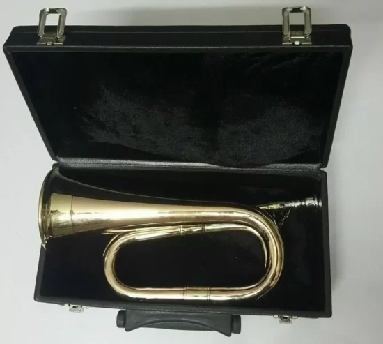 New British Army Style Bb Bugle Tuneable Brass with Silver mouth piece Free case