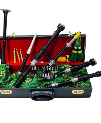 Brand New Scottish Bagpipe Full Set Silver Mounts/ with Tutor book And Hard Case